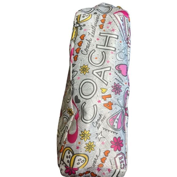 COACH POPPY BANDANA BUTTERFLY XL MULTIFUNCTION TOTE GUC - Picture 3 of 7